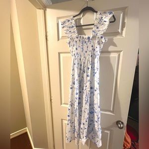 Hill House Ellie Nap Dress Blue Botanical Size Small